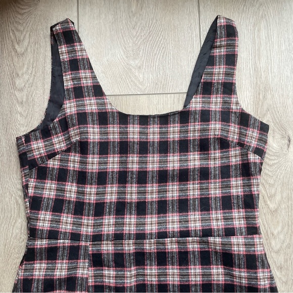 Pink & Black Plaid Dress - Picture 2 of 3